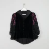 Women's Vintage Velvet & Lace Victorian Style Peplum 80s Jacket S