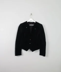 Women's Vintage Velvet Jacket Austrian Cropped L/XL