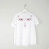 Women’s Vintage White Cotton Embroidered Blouse L