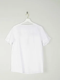 Women’s Vintage White Cotton Embroidered Blouse L