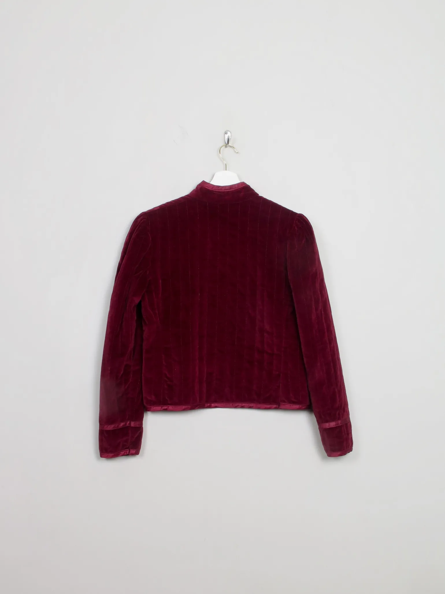 Women's Vintage Wine Quilted Velvet Jacket S