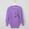 Women's Vintage Wool Embellished Jumper M/L