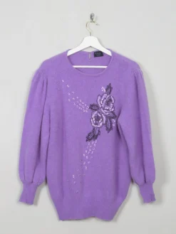 Women's Vintage Wool Embellished Jumper M/L