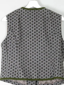 Women's Vintage Wool Floral  Monogram Tailored Waistcoat M/L 42