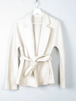 Women's Vintage Wool Mansfield Jacket Cream Belted S