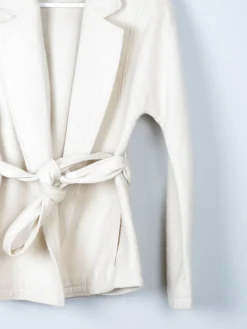 Women's Vintage Wool Mansfield Jacket Cream Belted S