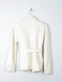 Women's Vintage Wool Mansfield Jacket Cream Belted S