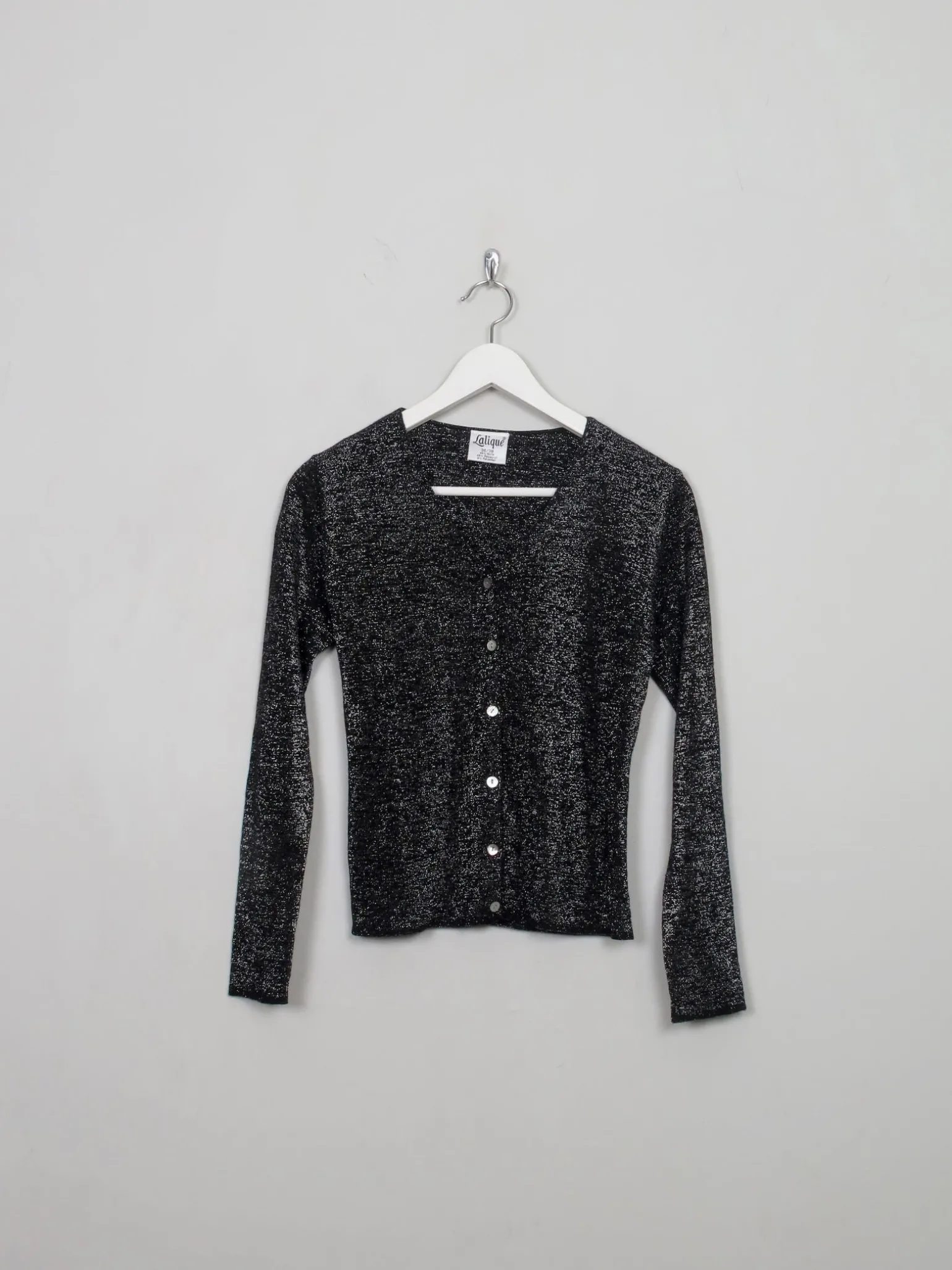 Women's Vintage Wool Silver Cardigan S