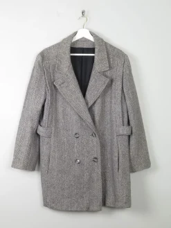 Women's Vintage Wool Tweed Short Coat L/XL