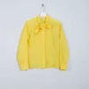 Women's Vintage Yellow Tie Neck Blouse M