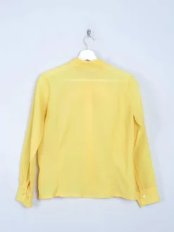 Women's Vintage Yellow Tie Neck Blouse M
