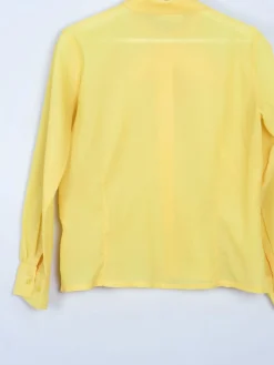 Women's Vintage Yellow Tie Neck Blouse M
