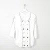 Women’s White Vintage Style Folk Blouse L