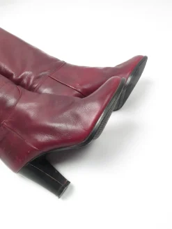 Women’s Wine Leather Vintage Boots 36/3