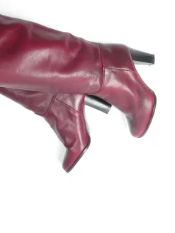 Women’s Wine Leather Vintage Boots 36/3