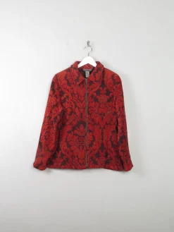 Women's Wine Tapestry Brocade Jacket S/M