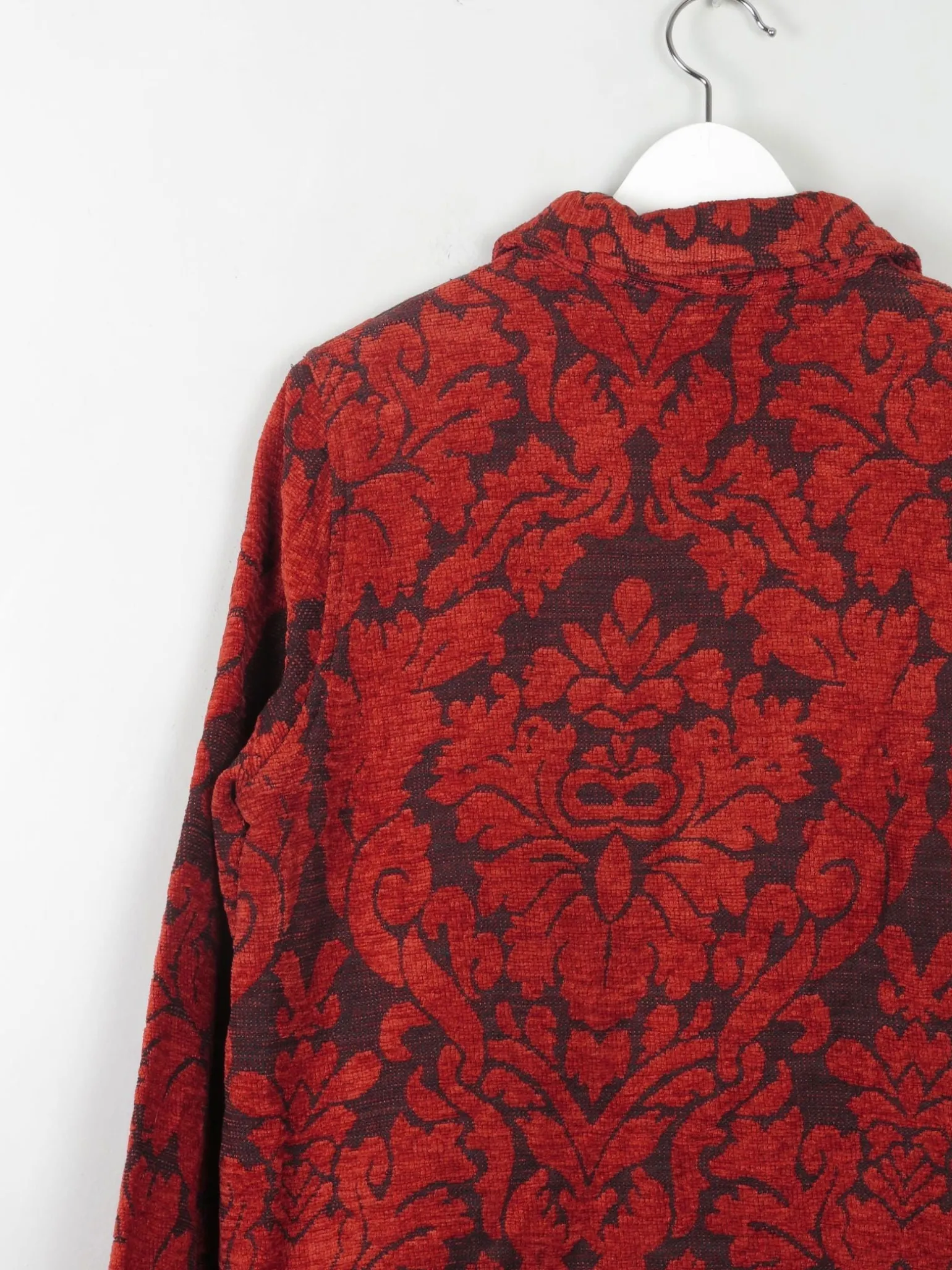 Women's Wine Tapestry Brocade Jacket S/M