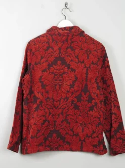 Women's Wine Tapestry Brocade Jacket S/M