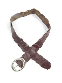 Women's Wine/Brown 1970s Vintage Belt With Buckle S/M
