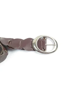 Women's Wine/Brown 1970s Vintage Belt With Buckle S/M