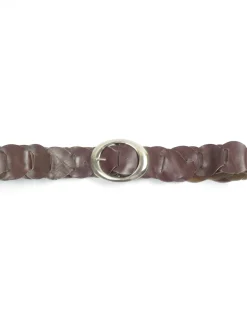 Women's Wine/Brown 1970s Vintage Belt With Buckle S/M