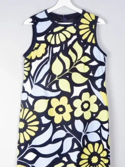Yellow & Navy Vintage Style Hobbs Shift Dress 12