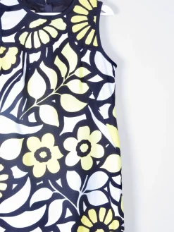 Yellow & Navy Vintage Style Hobbs Shift Dress 12