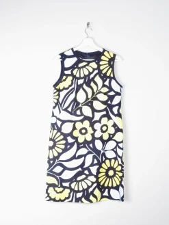 Yellow & Navy Vintage Style Hobbs Shift Dress 12