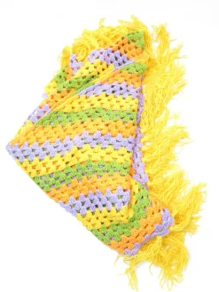 Yellow/Purple/orange Hand Crochet Scarf/Shawl