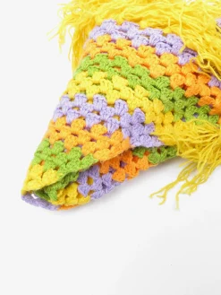 Yellow/Purple/orange Hand Crochet Scarf/Shawl