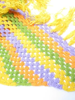 Yellow/Purple/orange Hand Crochet Scarf/Shawl