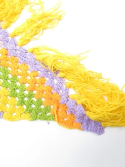 Yellow/Purple/orange Hand Crochet Scarf/Shawl